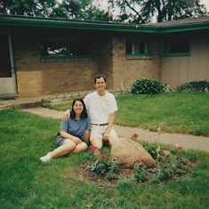 Daria and Ed at the Brown farm, 1998