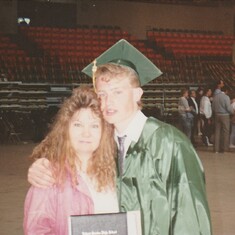 High School Graduation with his mom Nancy