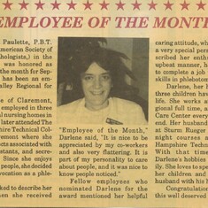 Employee of the Month at Valley Regional Hospital