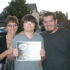 Congratulations to Curtis who graduated from Middle School! He'll be a freshman in September, 2012!!