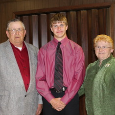 Grandpa, Grandma, and Alex at Alex's graduation