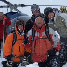 David and friends, Heli skiing, Whistler, BC, Jan 21, 2006