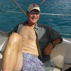 Dave being Dave on the boat in St Thomas - October 2008