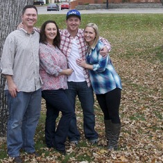 The 4 siblings together November 2014 Dave's children David, Katie, Cameron & Ashley