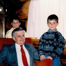 Grandpa Harder with Roy and Josh Eby