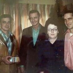 Dave with older Brother Henry and Twin Brother George with wife Winnie -1972