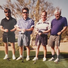 A fun few days of golfing in Arizona. Mid 90's A lot of really fun times with a Great Guy. Left to right, Pat Crosby, Chuck Crosby, Dave Duncan , Mike Rizzuto