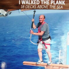 Walking the plank high above the sea