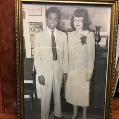 Marriage photo of David's Sister Nancy and husband Archie Singham