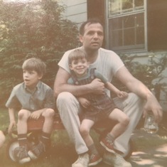Roger, John, and their Father Etienne Aberth, June 1967. Etienne ("Etch") was one of David's closest lifelong friends. They met at MIT.