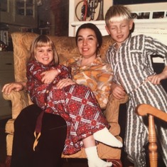 Tina, Mary Jane, and Ben Luce, Christmas 1971.