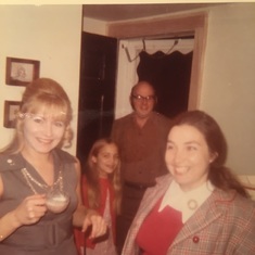 The Grady's lived directly across from us, and were good friends. Here Bonnie and her daughter Diane are greeting Mary Jane and David as they enter.