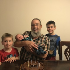 On David’s 63rd Birthday, with grandsons Nathan, Andrew & Benjamin.