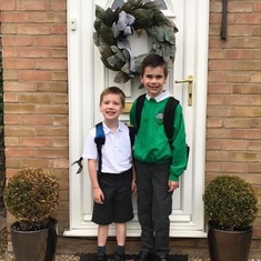 Nathan and Andrew's first day of school.