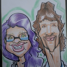 Caricature drawing I got of me and my dad on the 10 year anniversary of his passing.