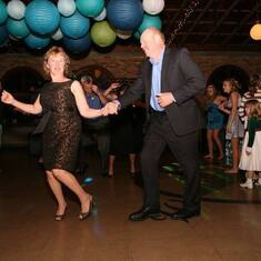 Doing our swing thing at a friend's wedding.