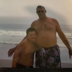 My dad and my son Benjamin at the ⛱ beach