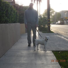 David and Bexar on a sunset walk...Los Angeles CA 4.3.09