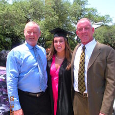 Barry, Emily and David at college graduation Trinity University San Antonio Texas 5.15.10