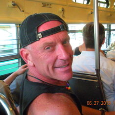 David on the trolley car headed from 3rd and Market to Castro for din din