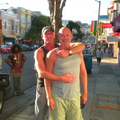 David and Barry on Castro Street at the Harvey Milk Memorial 2012 San Francisco CA