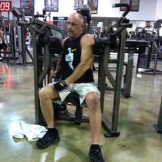 David working out at World Gym Palm Springs 2013