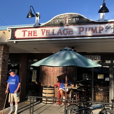 Dave in front of The Village Pump in Lauderdale by the Sea, where he worked in 1962. 