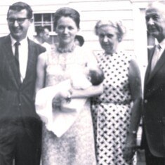 Dae, Roni, Marion & David W. Robbins with Jennifer at her Christing  1968