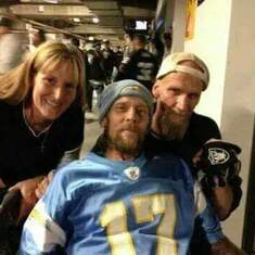 Chargers @ the Raiders, epic day we Love you brother.