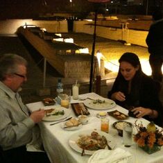Dinner at the Restaurant Huaca Pucllana in Lima with Yi Chao (a GHRSST meeting) and María, a local oceanographer