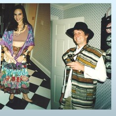 Dave & Andrea, 1990 - on the way to a Halloween party as gypsies