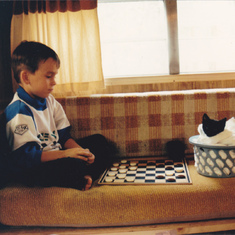 When you go camping - it is good to play checkers with a Kitteah