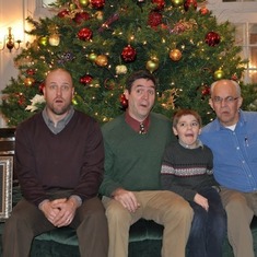 With sons-in-law, Scott, Aaron and grandson, Henry.. Family Christmas gathering at historic & beautiful Columbia Gorge Hotel. Christmas 2012.