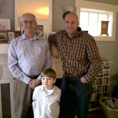 With son-in-law, Scott Barker & grandson, Henry David Palmer on Thanksgiving in Portland, OR.