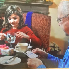 In 2012 with granddaughter, Sophie Palmer
