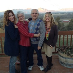 Thanksgiving 2015. With daughters, Lisa & Jami, and wife, Susie... on  David & Susie's awesome deck & amazing view of Smith Rock (and other mountains).