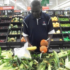 Ayi  picking up groceries for his girls