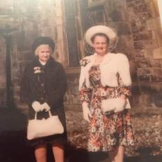 Your wife Ceidwen and mother-in-law Mary Hughes at Indeg wedding 