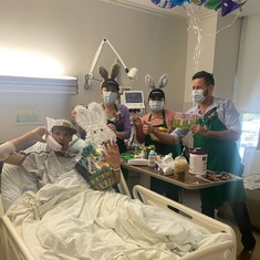 I surprised him with a Starbucks Easter when he was in the hospital at Cedar Sinai. He was so happy.