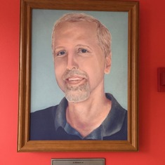 This is a wonderful portrait of Dave that was painted by a former BCS postdoc, Rachel Wu (thanks Rachel!).  It now resides in the Knill Lounge in Meliora Hall, along with a placque in memory of Dave.