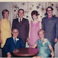Mary Ellen, Jim, Esther, David, Jim and Louise (Jim's retirement party)