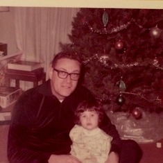 Fast forward! (Will be scanning more in of the 60's soon and finding pics with my brothers!)     1970 Christmas - Dad and Amy