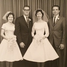 1961 - Wedding - Barbara on the left, Jim on the right.