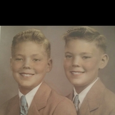 You're on the left with your younger twin brother,  Don