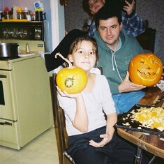Pumpkin carving with Dad