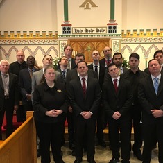 Memorial Service Choir, with Director and Organist (goofball version)