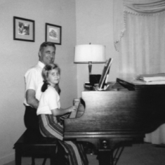 Dad and Ellen; Piano Lessons !!
