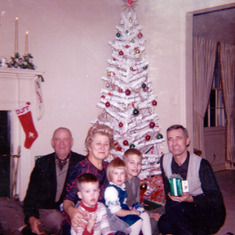 Love the white Christmas Tree! with Holman (Poppy) and Eleanor