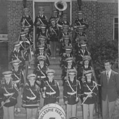 Dad, with one of hist first teaching jobs, the Gillespie Park Junior High School (Greensboro) Band!