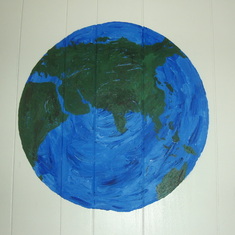 Earth painted by Dave on his A2 wall...photo taken before I painted over when we sold the house. <3